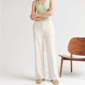 Richer Poorer Rustic Cotton Wide Leg Trouser - Cream - M - Comfy Workwear